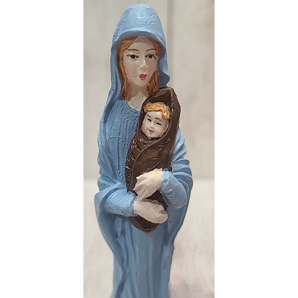 Vintage Mary Joseph Baby Jesus Figures Pencil Figurines Nativity Christmas 6" - Picture 2 of 7
